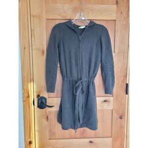 Minnie Rose 100% Cashmere Zip Up Small Hooded Minimalist Quiet‎ Luxury Sweater